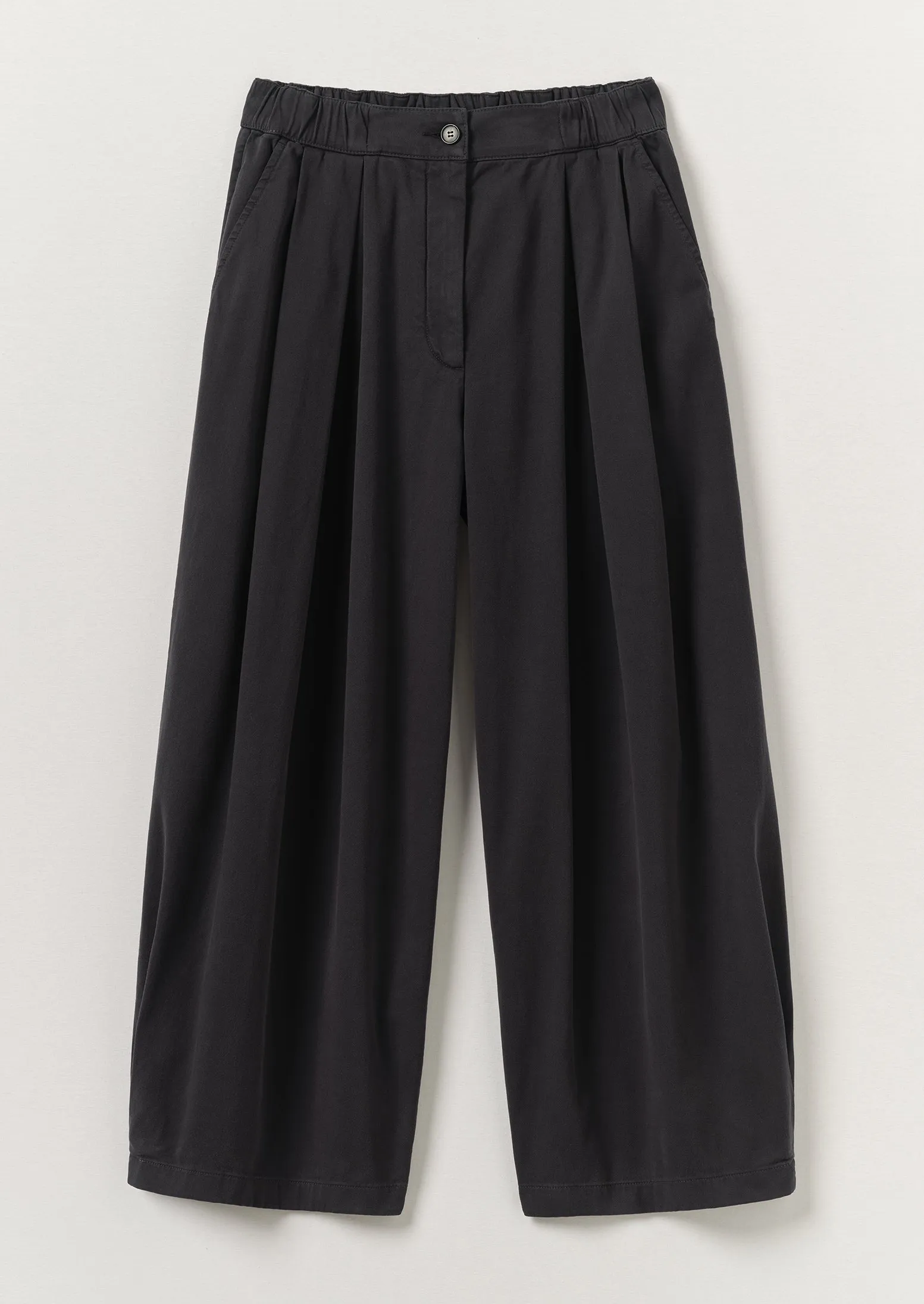 Cotton Wide Leg Pants | Slate Workout Ready Wrinkle resistant fabric