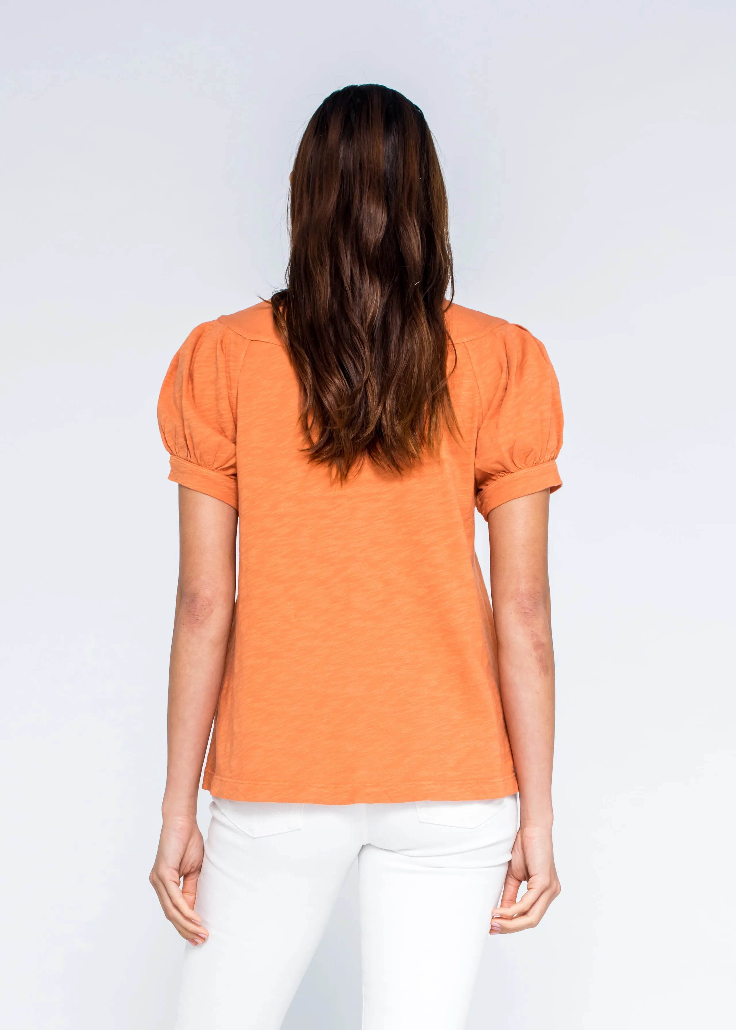 Elbow Puffy Sleeve Crew Tee Light Design Outdoor Style Trend