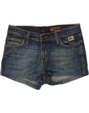 Flexible Stretch Waist Abrasion Resistant Hem ROY ROGERS Womens Denim Shorts IT 42 Medium W28 Blue Cotton