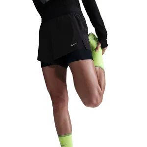 Nike Swift Womens Dri-FIT Mid-Rise 2-in-1 Running Shorts Reflective Safety Stripes
