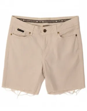 DOLCE & GABBANA Womens Denim Shorts W28 Medium  Off White Cotton Chill Comfort Design Light Comfort