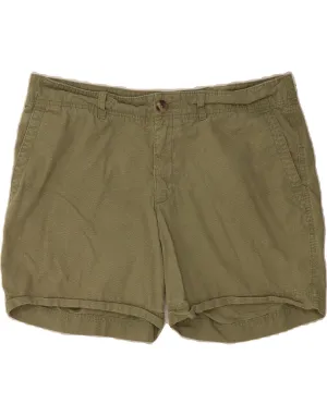 Double Needle Stitching Fun Colors EDDIE BAUER Womens Abstract Pattern Chino Shorts US 16 2XL W38  Green
