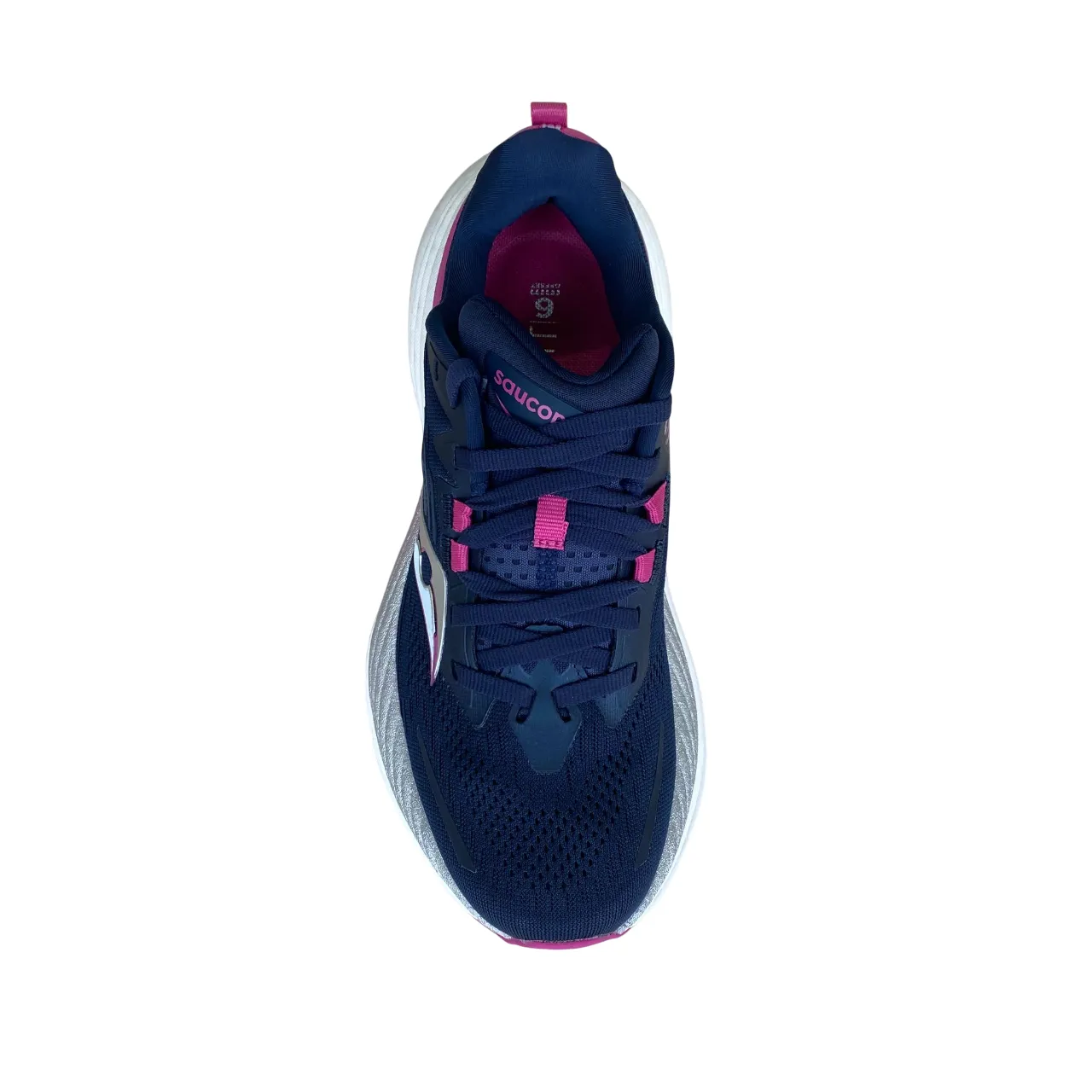 Contoured Footbed Support Saucony scarpa da corsa da donna Hurricane 24 S10933-161 blu-fucsia