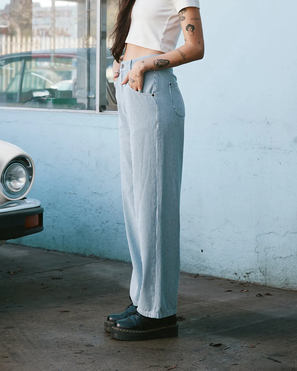 Nomad Pant - Blue Hickory Stripe Quick Wear Fit