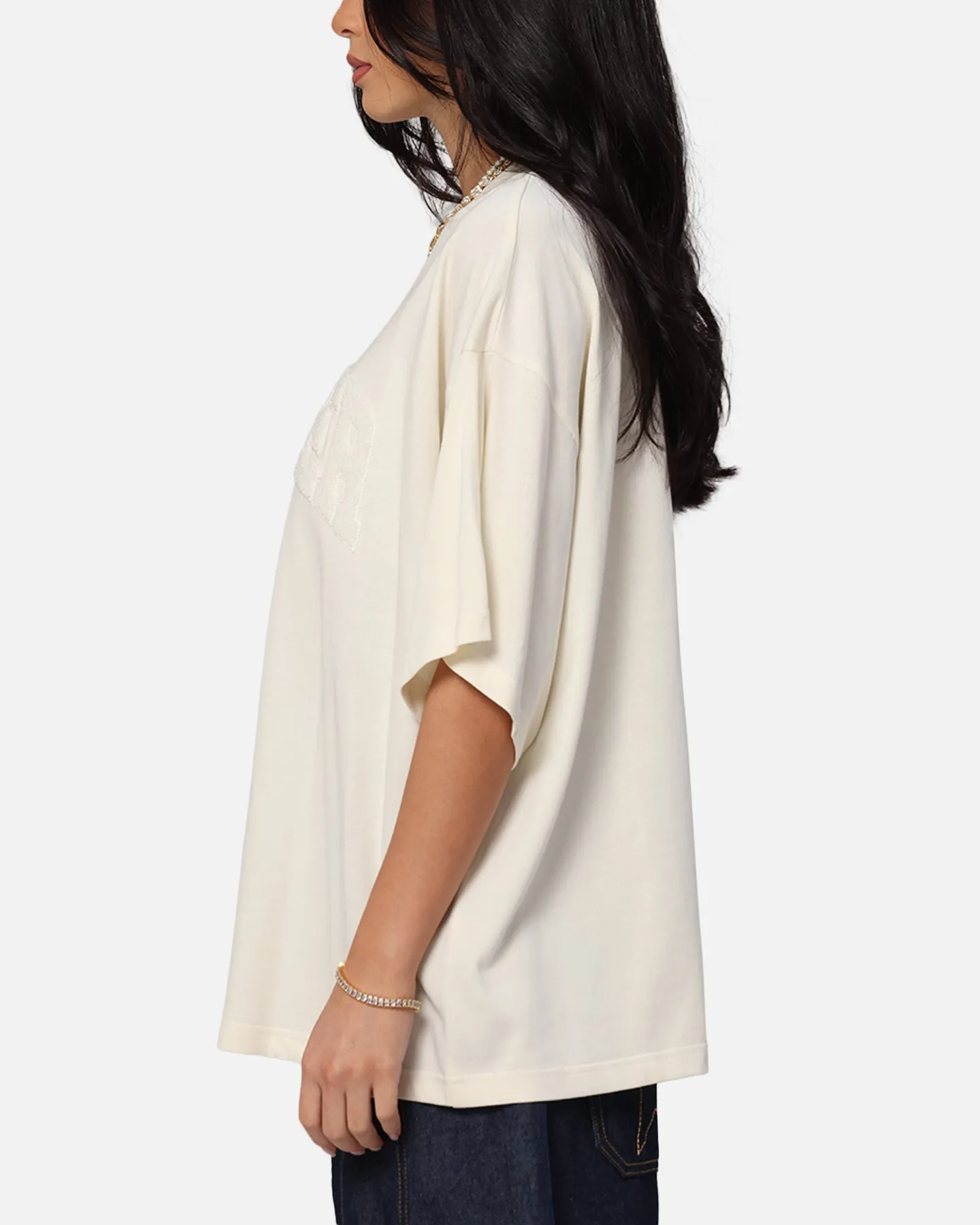 Loiter Arch Premium Boxy T-Shirt Off White Stylish Essential Gym clothing