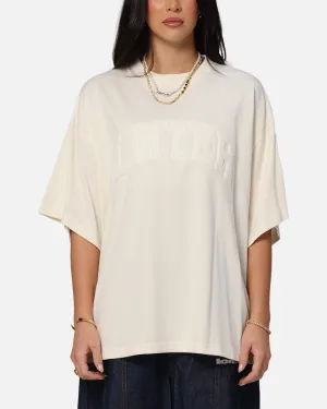 Loiter Arch Premium Boxy T-Shirt Off White easygoing look Raw Edge Hem