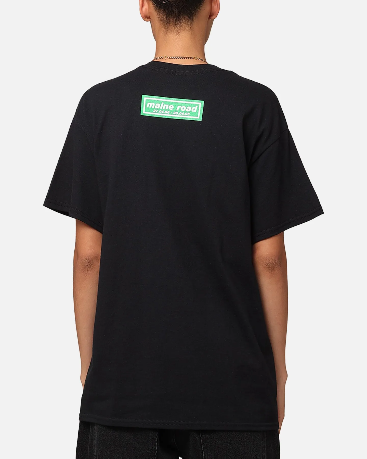 Stretchable Armholes Teenager coolness Oasis Maine Road T-Shirt Black