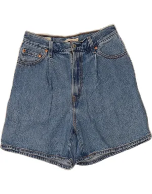 LEVI'S Womens Ribcage High Waist Denim Shorts  W27 Small Blue Cotton Low Profile Closure System