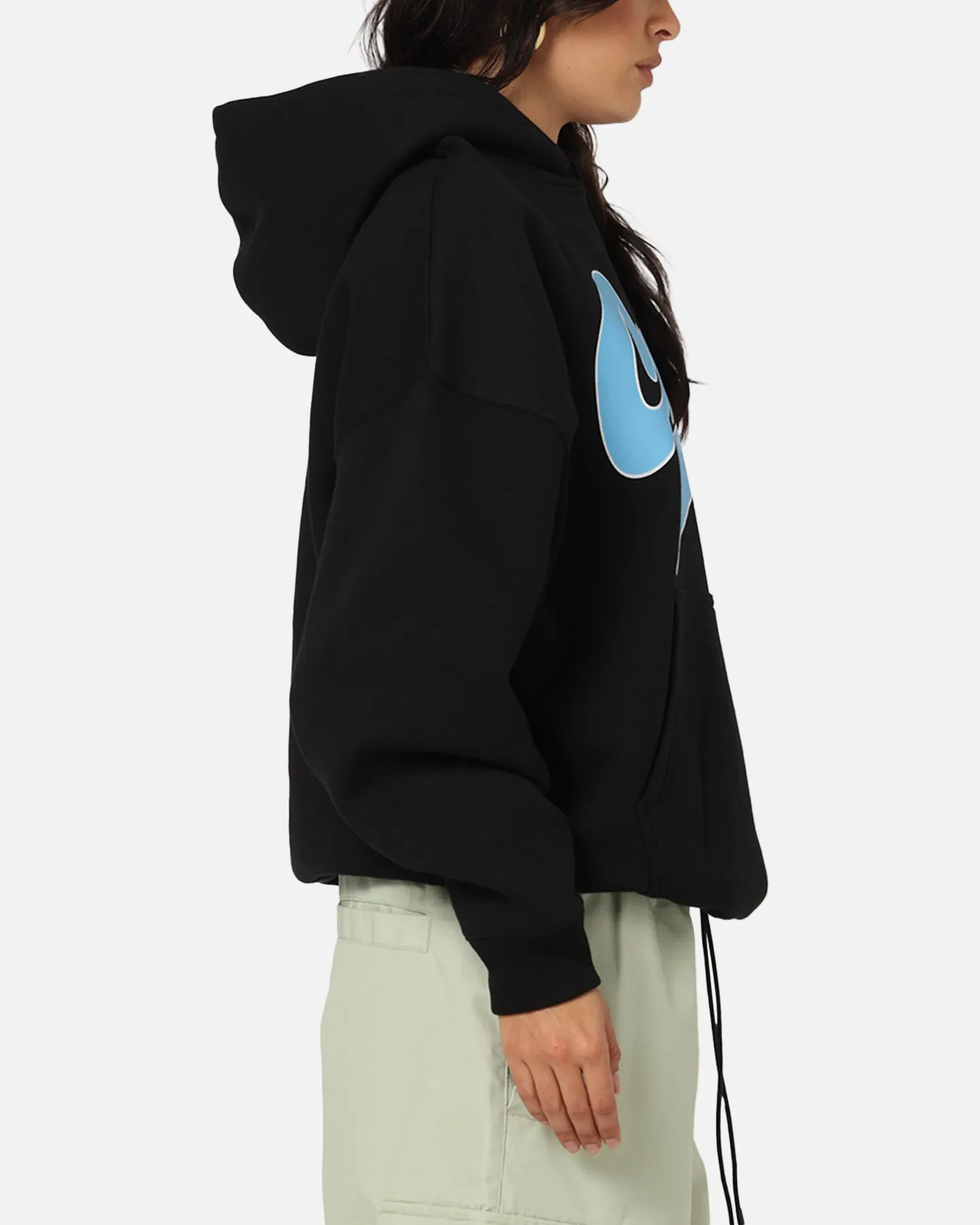Yarn Dyed Fabric Affordable Carre Slugger Script Hoodie Black