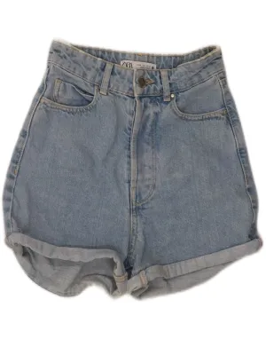 ZARA Womens Denim Shorts EU 32 2XS W22  Blue Cotton Clean Fabric Temperature Regulating Material