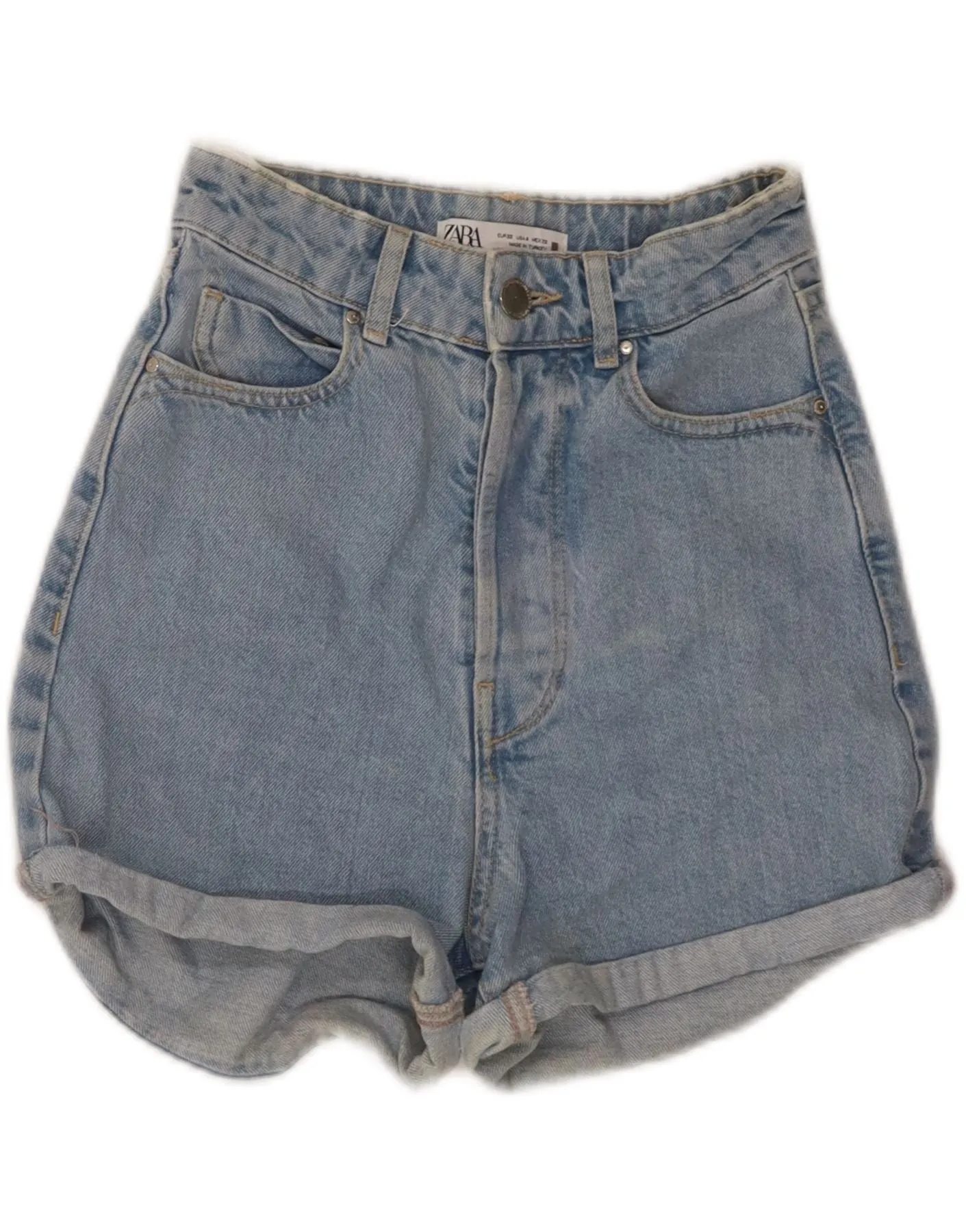 ZARA Womens Denim Shorts EU 32 2XS W22  Blue Cotton Clean Fabric Temperature Regulating Material