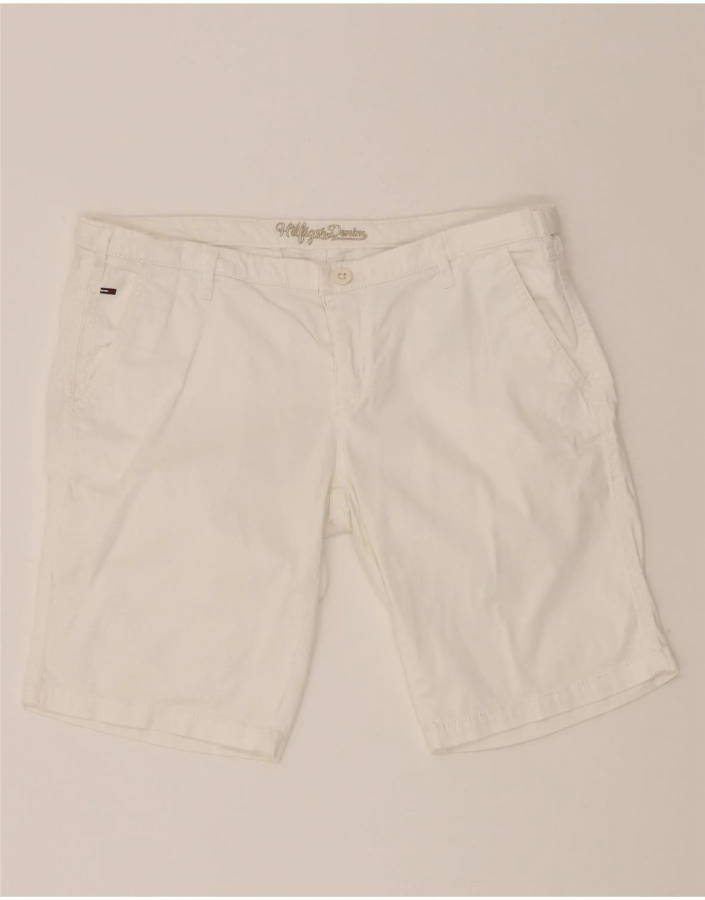 TOMMY HILFIGER Womens Chino Shorts W34 Large  White Cotton All Day Classic Fit