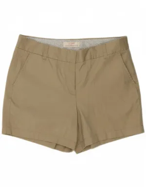 J. CREW Womens Chino Shorts US 12 Large W36  Beige Cotton Laser Cut Edges Trendy Fit