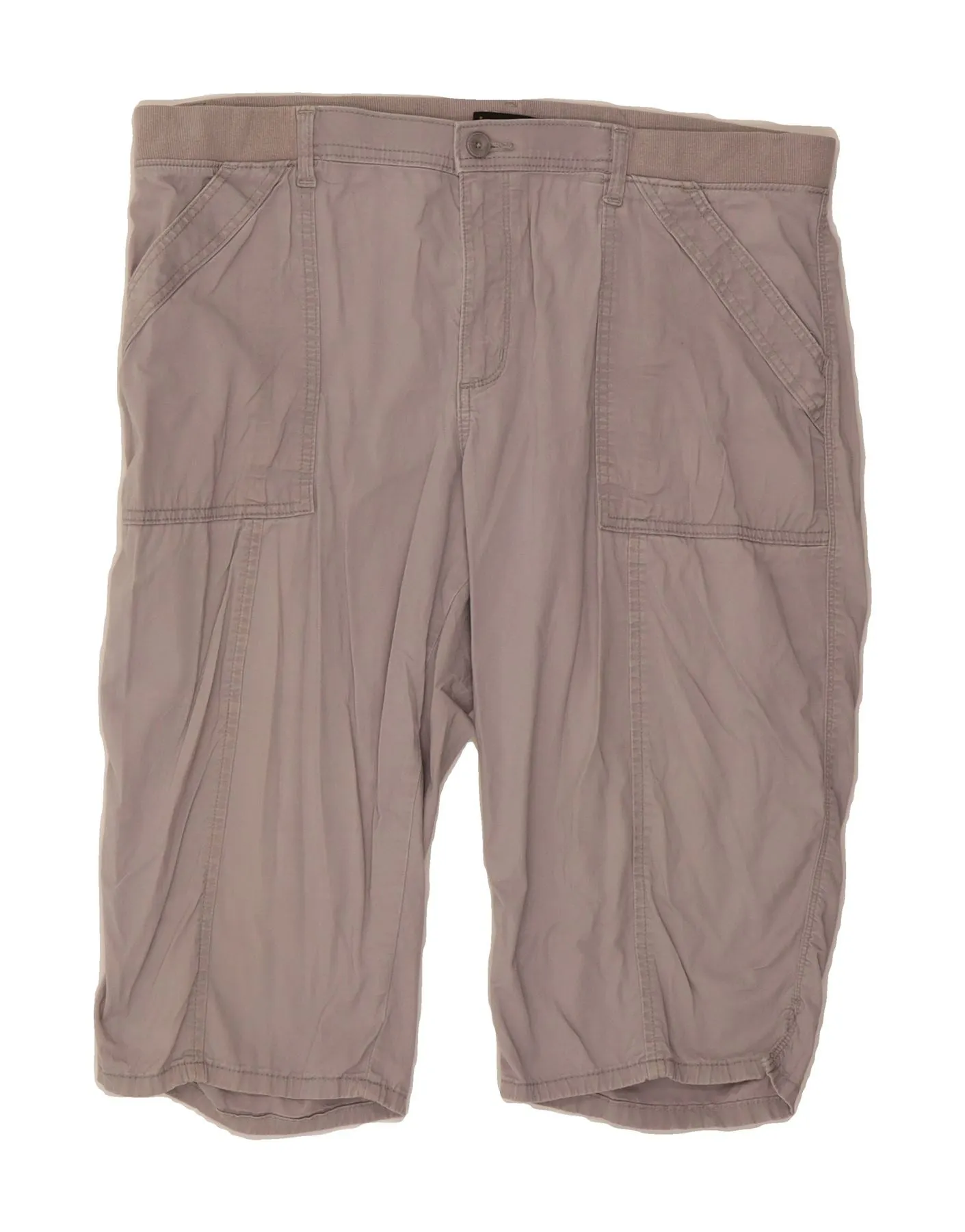 Snag Free Design LEE Womens Mid Rise Relaxed Fit Bermuda Shorts W38  XL Grey