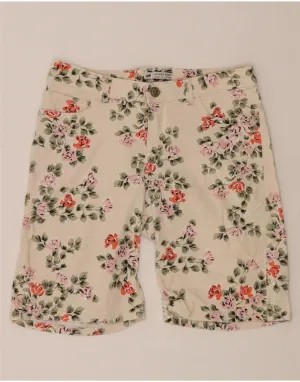 Minimal Waist Flexibility Built-In LEE Womens Denim Shorts W30 Medium Beige Floral