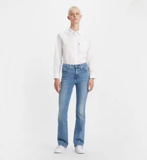 Vibrant Trendy Levi's pantalone jeans da donna Bootcut a vita alta 18759-0116 light indigo worn in-blu