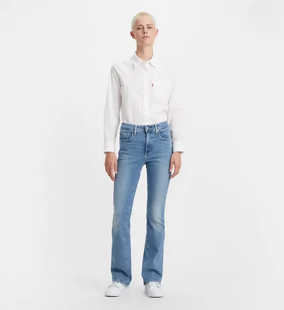 Street Cool Levi's pantalone jeans da donna Bootcut a vita alta 18759-0116 light indigo worn in-blu