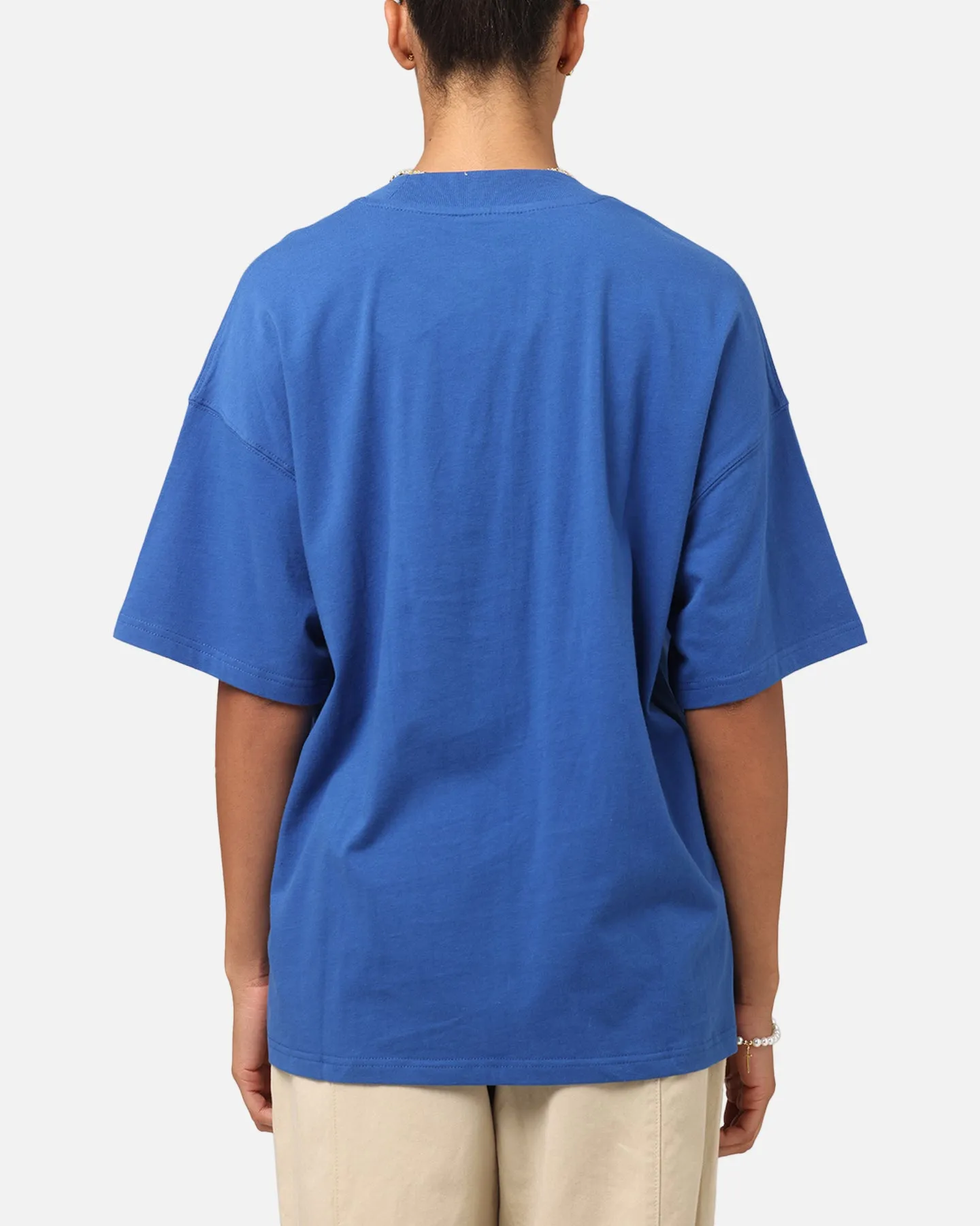 Carre Floral Pocket Oversized T-Shirt Blue Casual Appeal