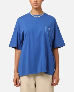 Carre Floral Pocket Oversized T-Shirt Blue School spirit