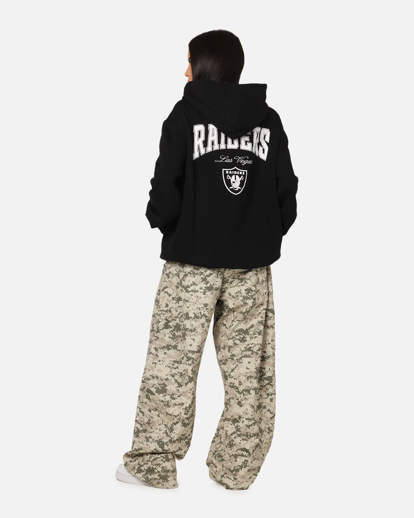 Recycled Polyester Blend Majestic Athletic Las Vegas Raiders Champs Serial Mono Hoodie Black