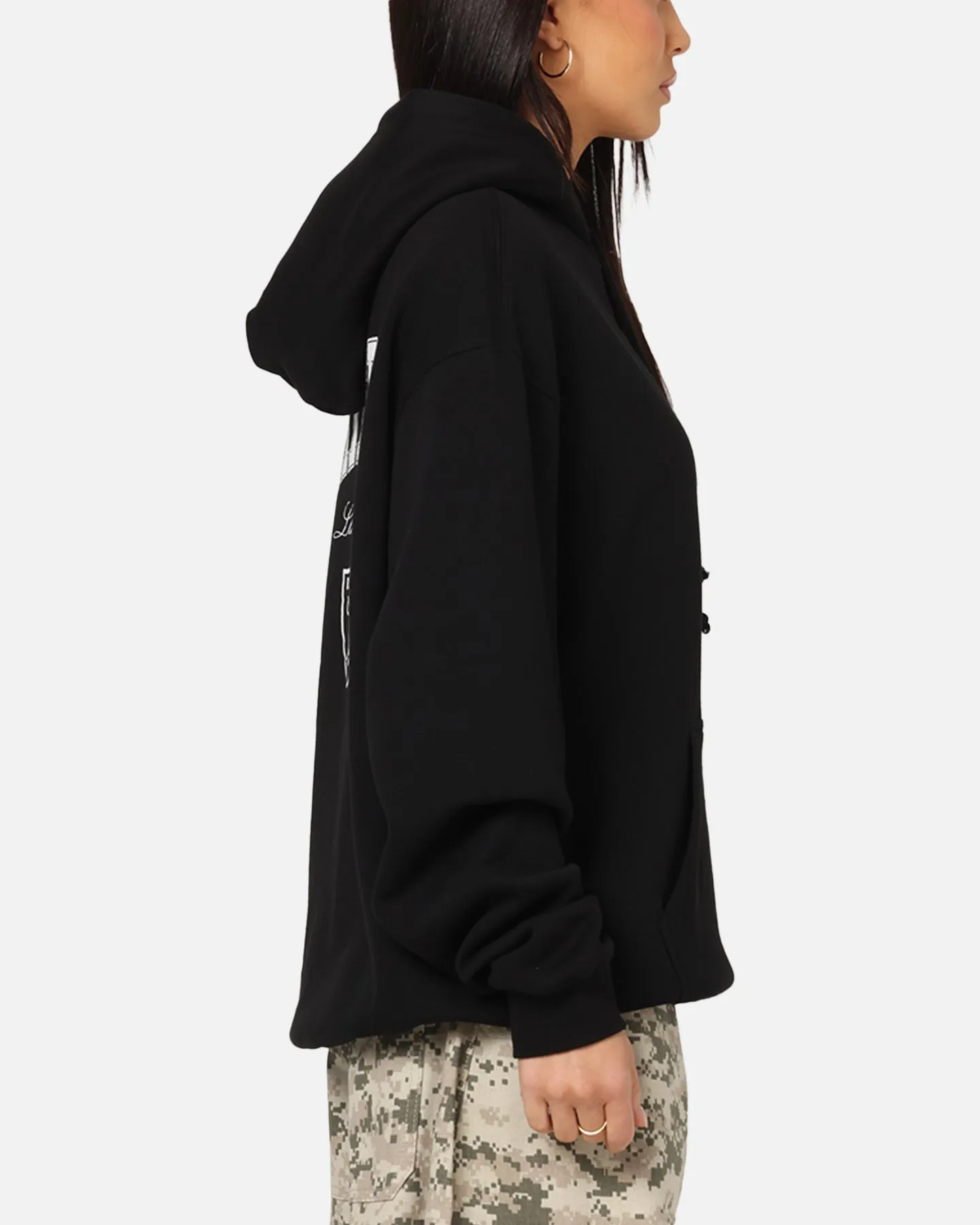 Majestic Athletic Las Vegas Raiders Champs Serial Mono Hoodie Black Soft Fleece Lining Wallaby like