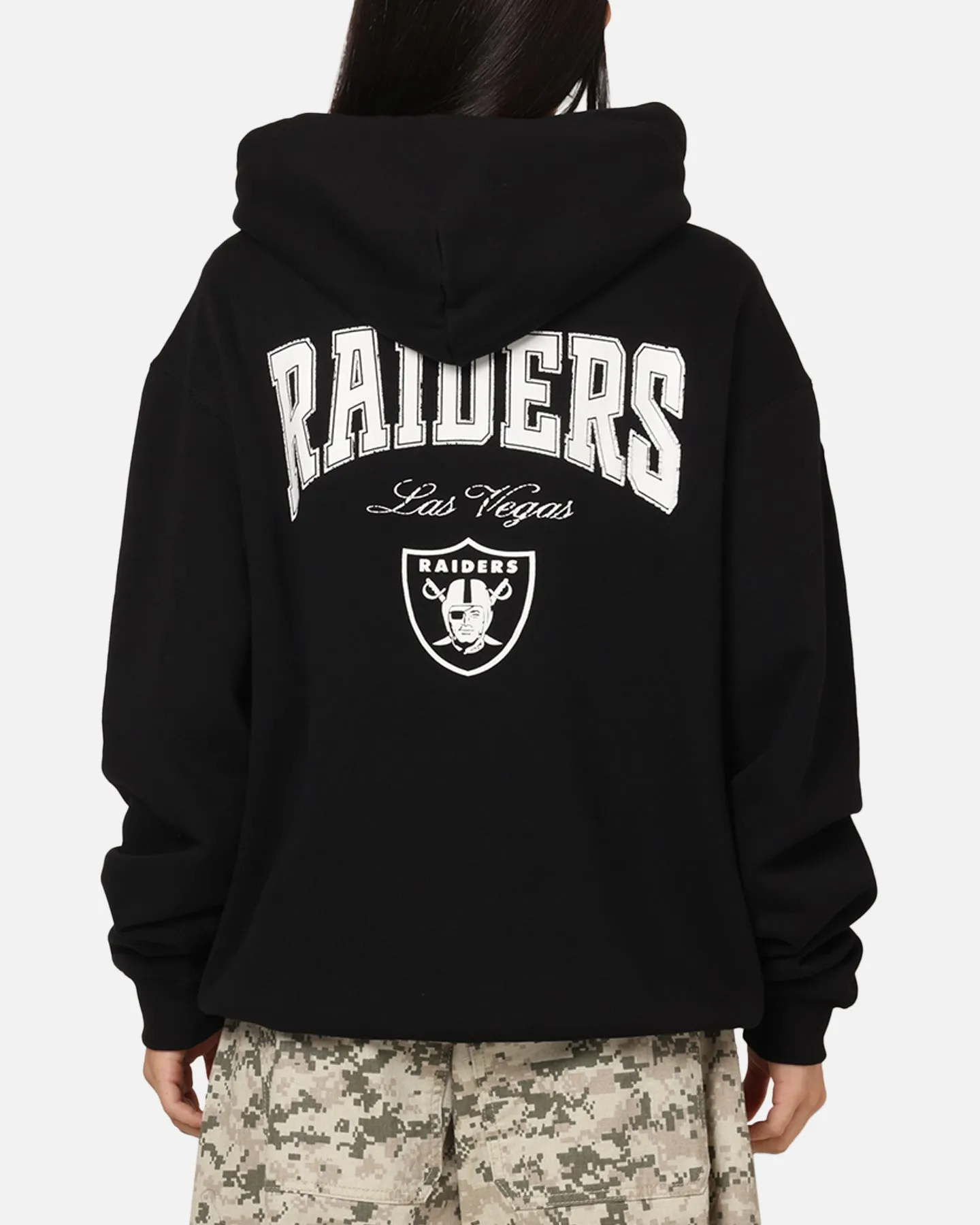 Outdoor Adventure Majestic Athletic Las Vegas Raiders Champs Serial Mono Hoodie Black