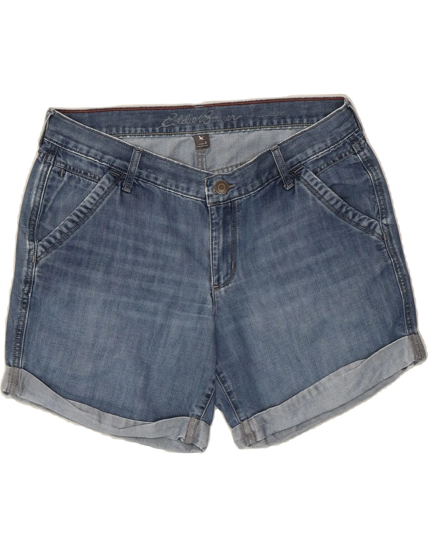 EDDIE BAUER Womens Denim Shorts US 8 Medium W32  Blue Slim Motion Fit