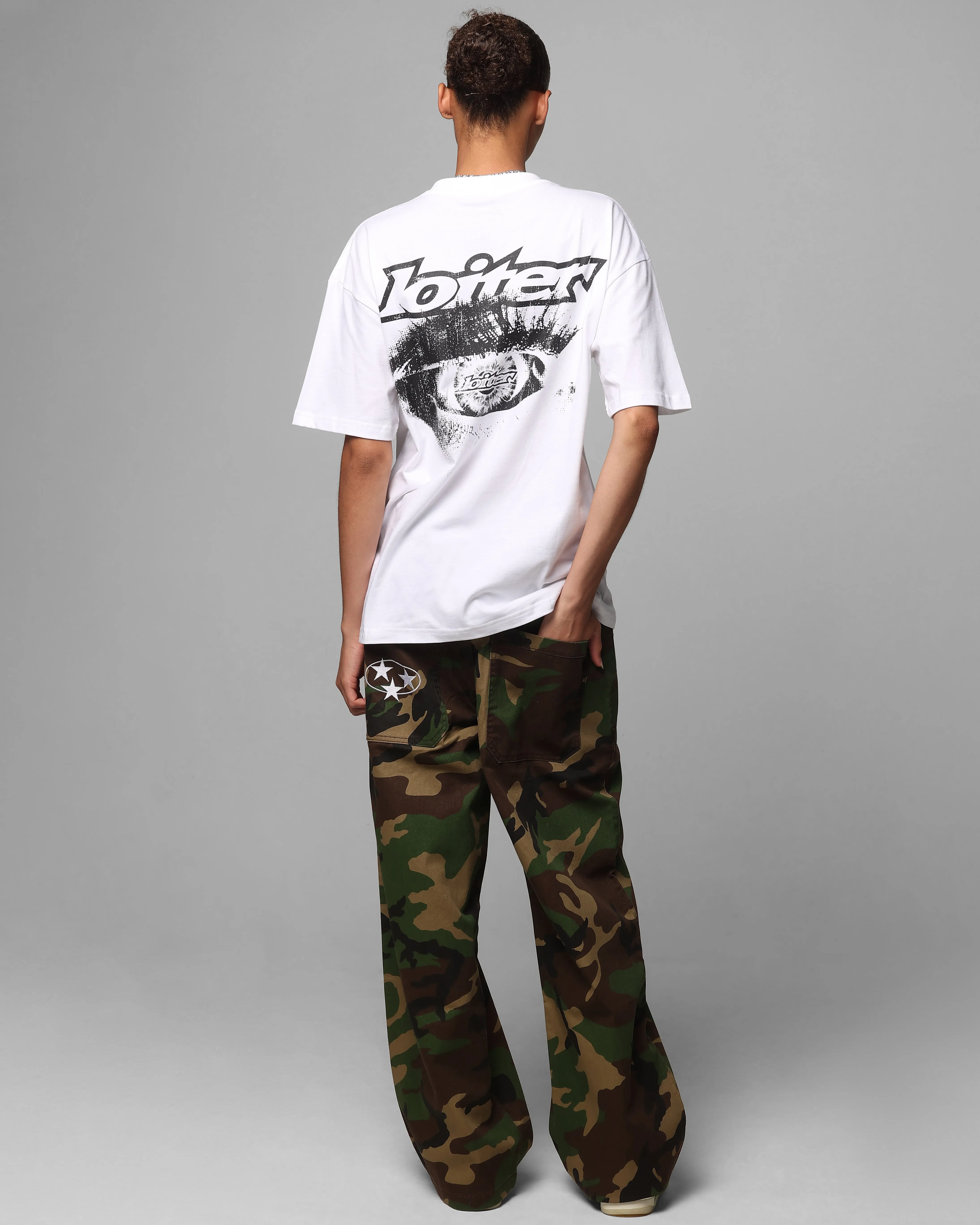 Fade Resistant Coating Versatile Layering Piece Loiter All Seeing Eye T-Shirt White