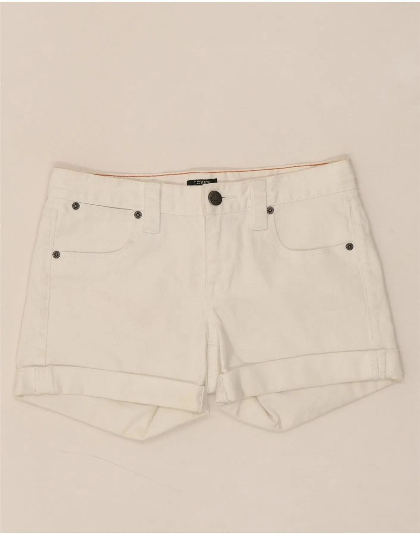 J. CREW Womens Denim Shorts US 0 XS W28  White Cotton No Wrinkle