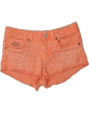 SUPERDRY Womens Denim Shorts W27 Small Orange Floral Cotton Adaptive design