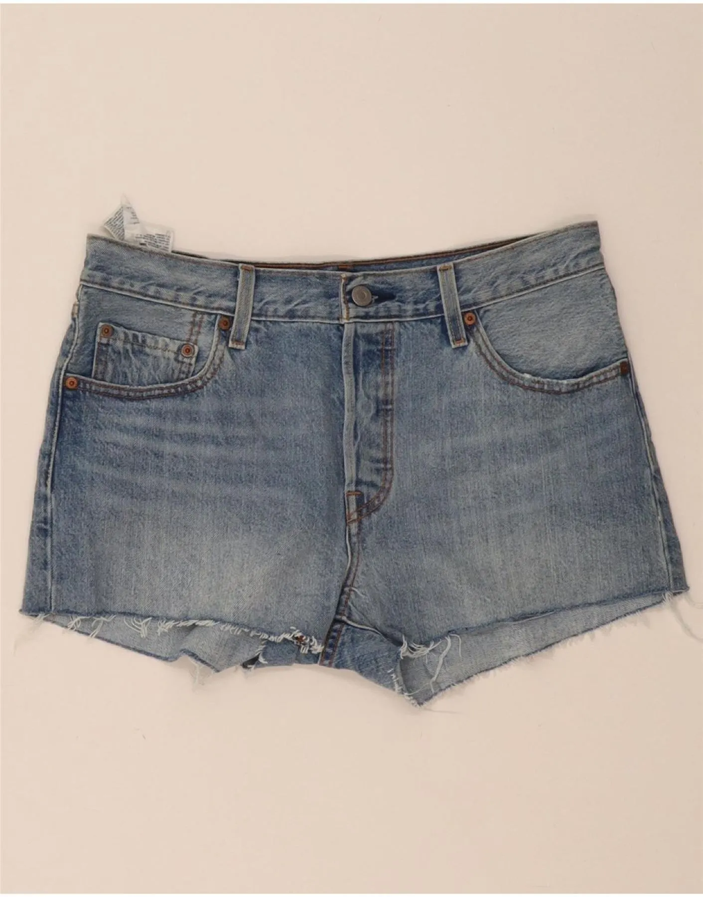 Light Wear LEVI'S Womens 501 Denim Hot Pants W29 Medium Blue Cotton