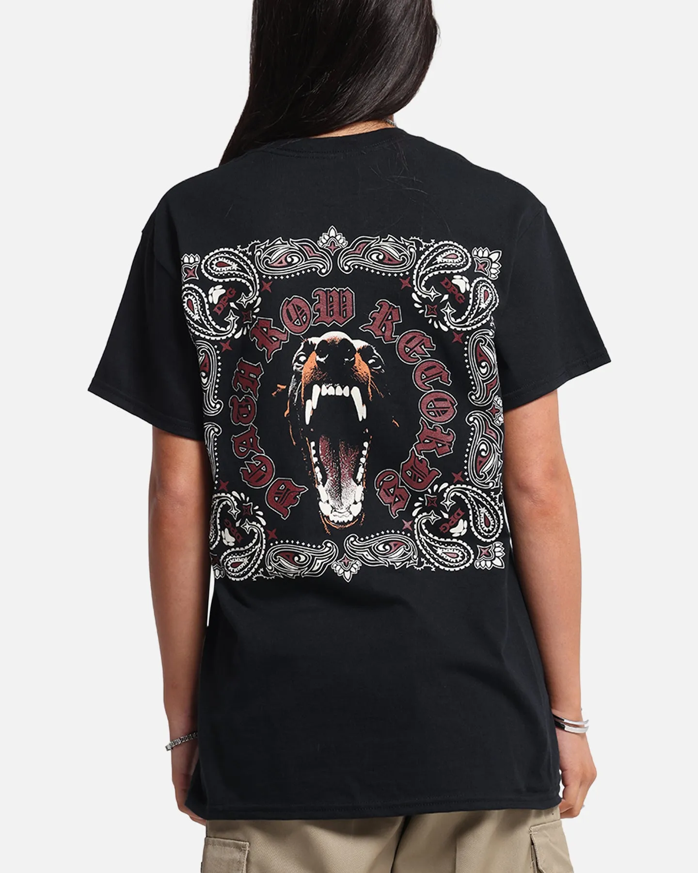 Deathrow Records Doberman Bandana T-Shirt Black Chill Comfort Look