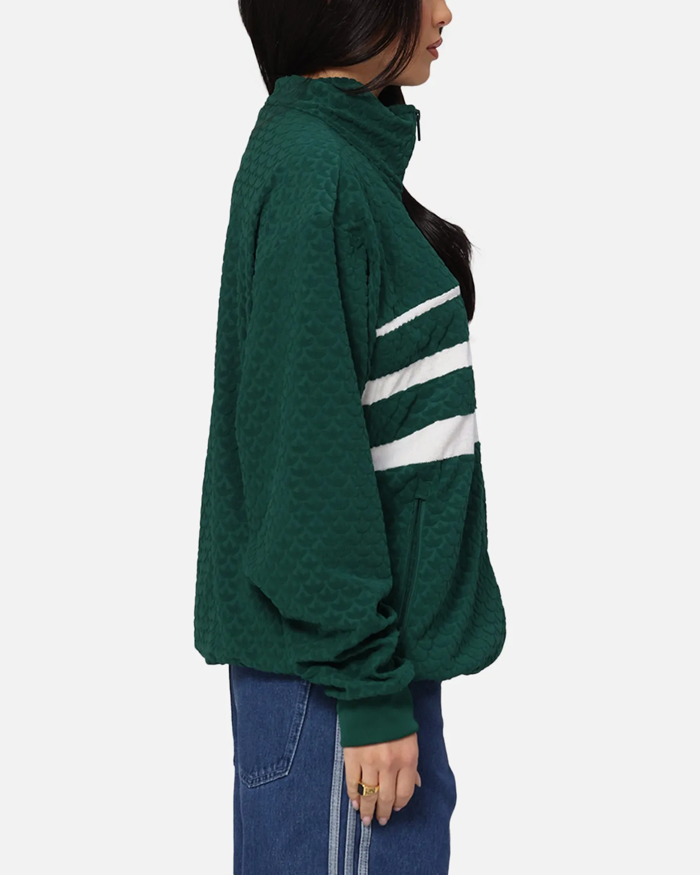 Adidas Monogram Track Top Jacket Green Abrasion Resistant Panels