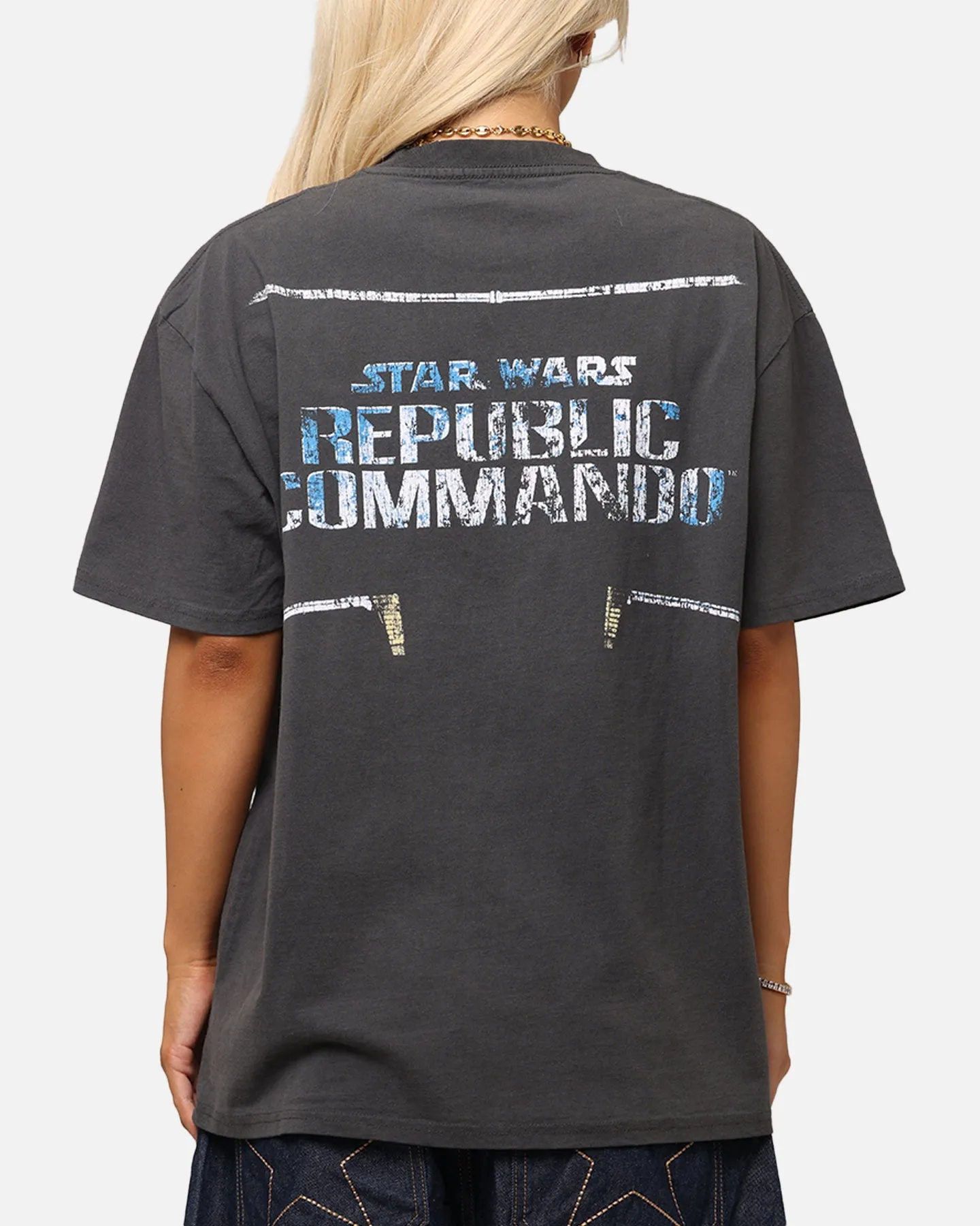 Modern and Soft V neck American Thrift Star Wars Battlefront Republic Commando Heavy T-Shirt Black Wash