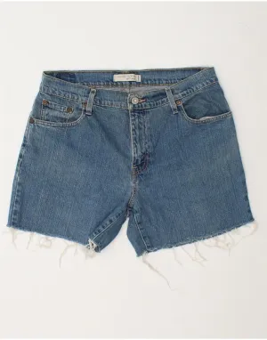 LEVI'S Womens 550 Denim Shorts US 12 Large W32 Blue Cotton Stretch Wear