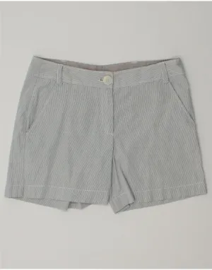 BENETTON Womens Chino Shorts IT 46 Large W34 Grey Pinstripe Cotton Comfortable fit Holiday Gift