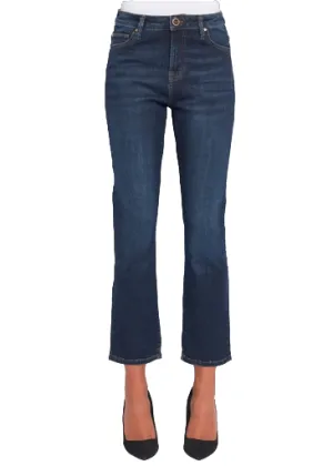 Gaud?? pantalone jeans da donna Fedra corto a zampetta 321BD26025 blu Cool Essentials Simple clothing