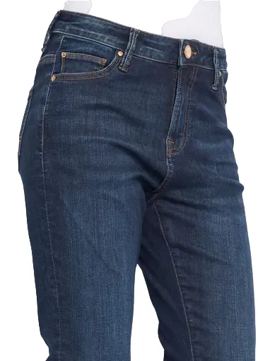 Gaud?? pantalone jeans da donna Fedra corto a zampetta 321BD26025 blu Balanced Fit