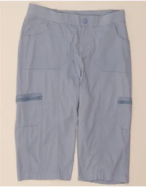 LEE Womens Relaxed Fit Cargo Shorts US 8 Medium W30 Blue Cotton Extended Inseam Options