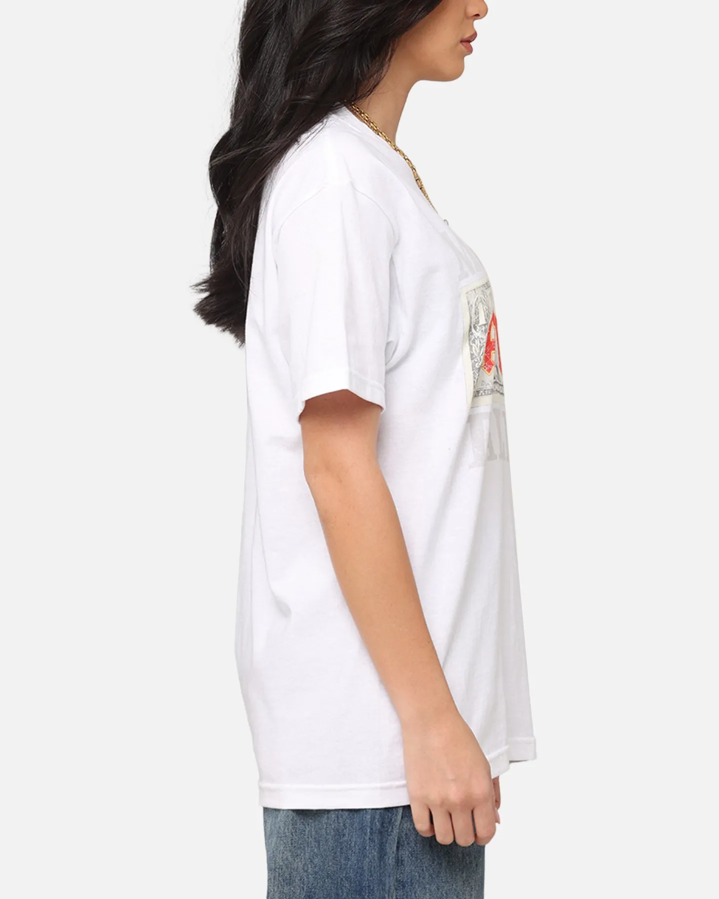 Soft Finish PocketDetail AC/DC Money Talks T-Shirt Vintage White