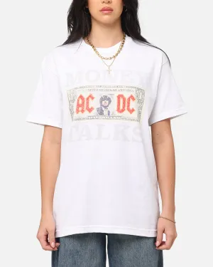 Casual Essentials Holiday Outfit Style AC/DC Money Talks T-Shirt Vintage White
