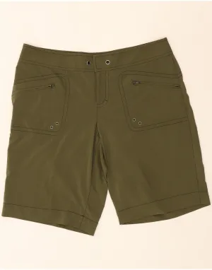 ATHLETA Womens Bermuda Shorts W34 Large Green muted colors checkered pattern