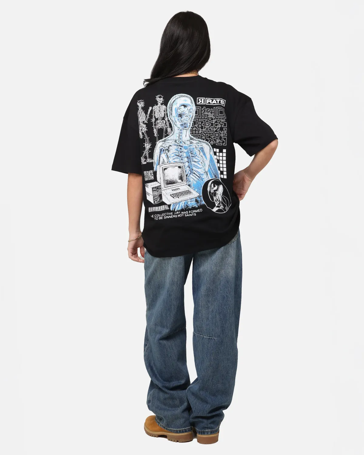 Soft Touch Texture Goat Crew AI T-Shirt Black