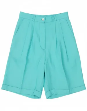 DIANA BENTALLS Womens High Waist Casual Shorts IT 44 Medium W28 Turquoise Casual Look adventure apparel