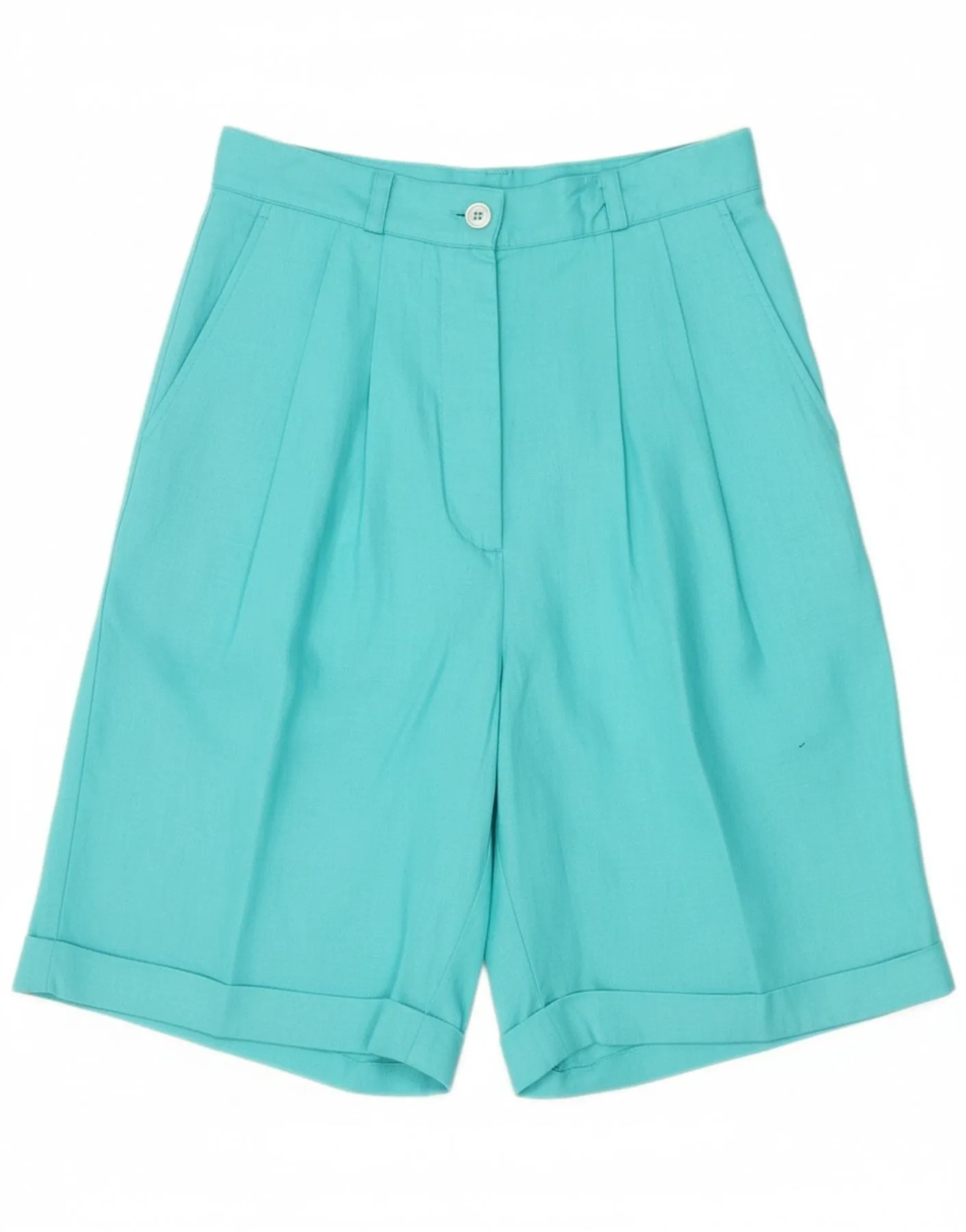 DIANA BENTALLS Womens High Waist Casual Shorts IT 44 Medium W28 Turquoise Casual Look adventure apparel