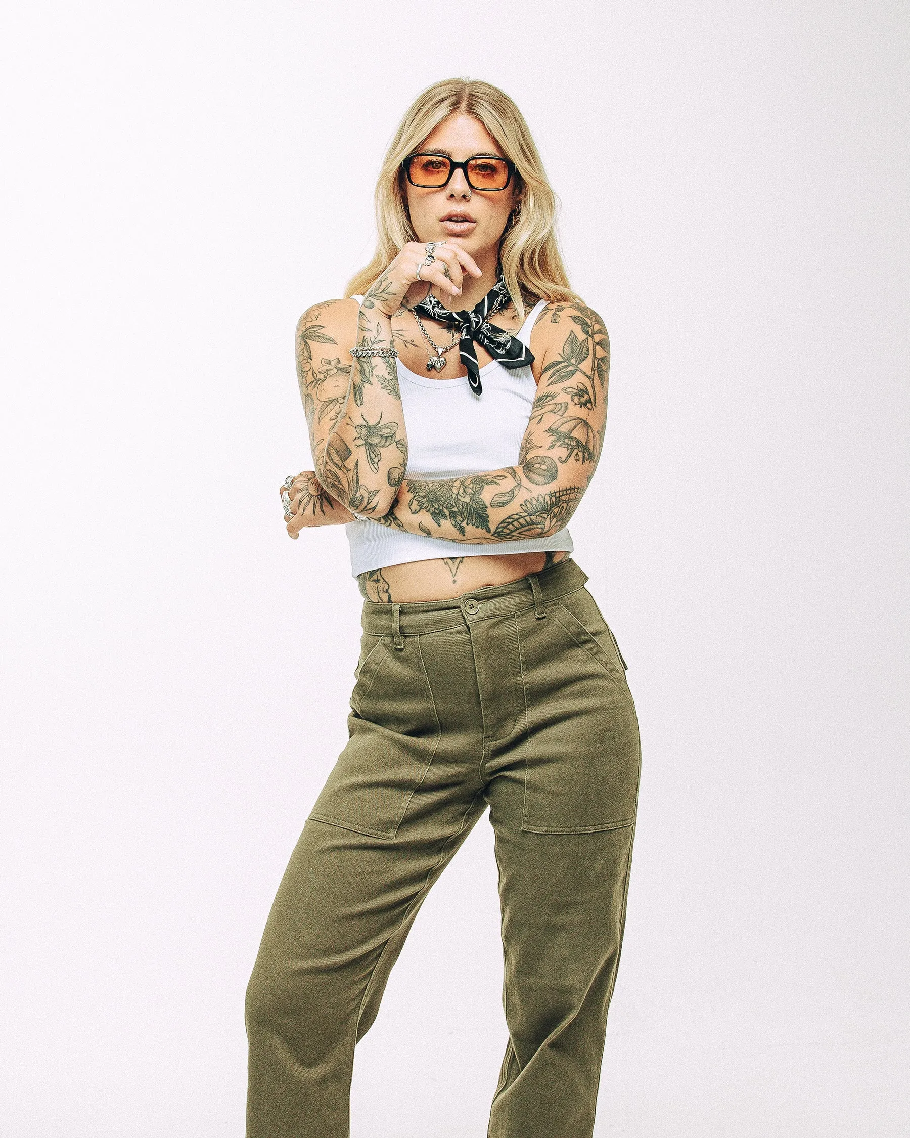 Service Fatigue Pants - Olive Stain Resistant Weave Flexibility Built-In