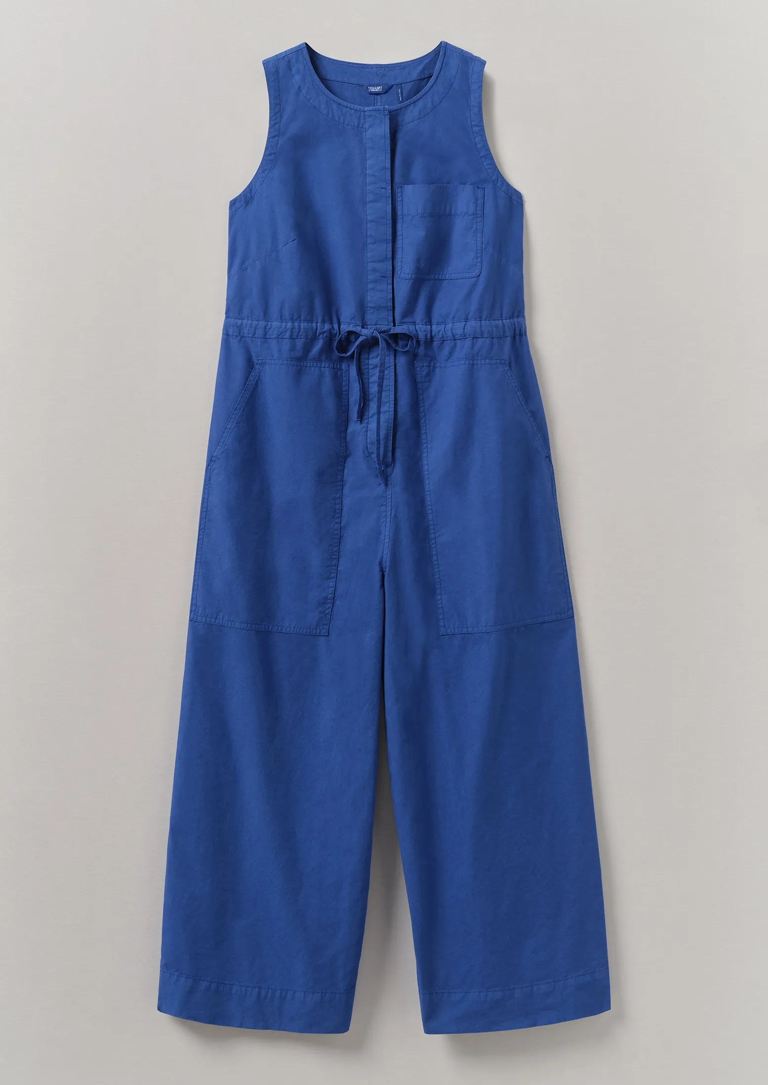 Cotton Linen Wide Leg Jumpsuit | Smalt SeamlessPocketDesign