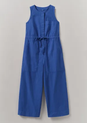 Cotton Linen Wide Leg Jumpsuit | Smalt SeamlessPocketDesign