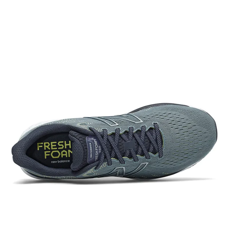Fresh Foam 880v11 - Ocean Grey with Yellow - Men's Micro Adjust Straps