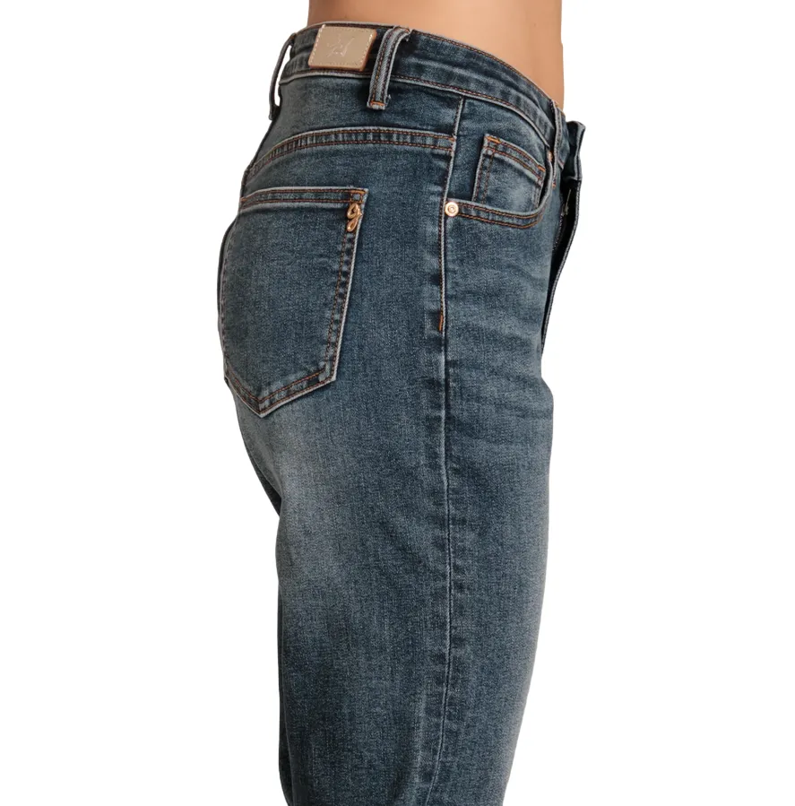 Griffai pantalone jeans da donna Mum DGP4758 blu medio Clean Fit